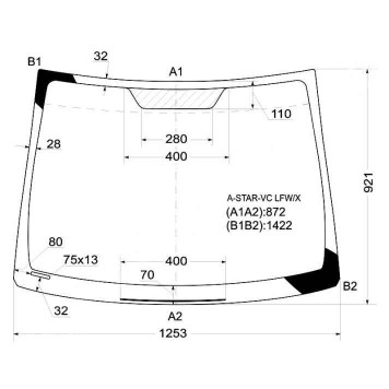 Стекло лобовое в клей SUZUKI ALTO / A-STAR 05D HATCHBACK 2009- <b>XYG A-STAR-VC LFW/X</b>