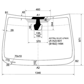 Стекло лобовое в клей OPEL ASTRA J 5D HBK / WGN 10- <b>XYG ASTRA-10-VC LFW/X</b>