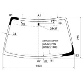 Стекло лобовое в клей OPEL ASTRA F 4D SED / 3 / 5 D HB 91-98 <b>XYG ASTRA1.6 LFW/X</b>