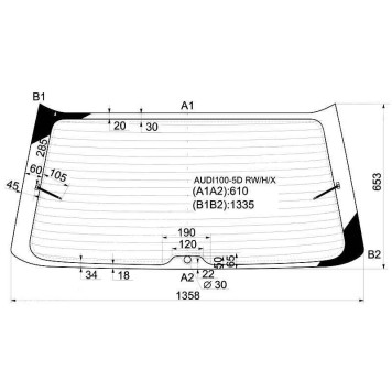 Стекло заднее (крышка багажника) с обогревом AUDI 100 / A6 C4 90-97 5D WGN <b>XYG AUDI100-5D RW/H/X</b>