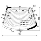 Стекло заднее с обогревом AUDI 80 B4 91-96 4D <b>XYG AUDI90 RW/H/X</b>
