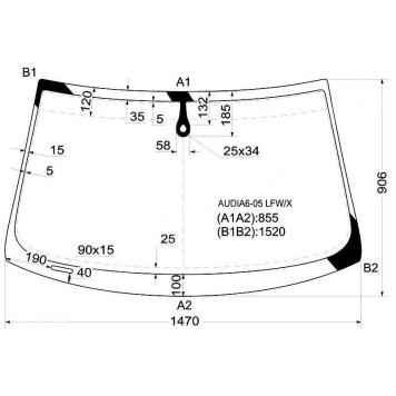 Стекло лобовое в клей AUDI A6 (C6) / ALLROAD / A6 WGN 2005- (дд) <b>XYG AUDIA6-05 LFW/X</b>