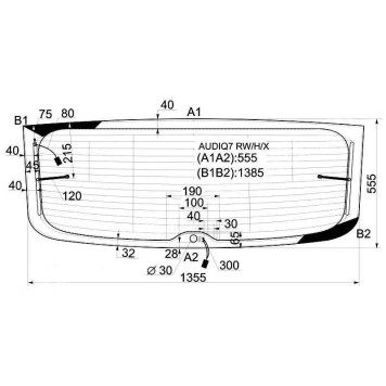 Стекло заднее (крышка багажника) с обогревом в клей AUDI Q7 05-15 <b>XYG AUDIQ7 RW/H/X</b>