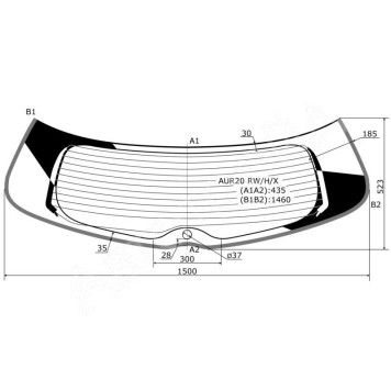 Стекло заднее (крышка багажника) с обогревом в клей TOYOTA COROLLA VERSO 09-18 <b>XYG AUR20 RW/H/X</b>