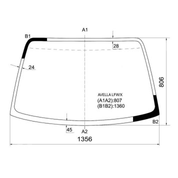 Стекло лобовое в клей KIA AVELLA 3 / 4 / 5D 96-00 <b>XYG AVELLA LFW/X</b>