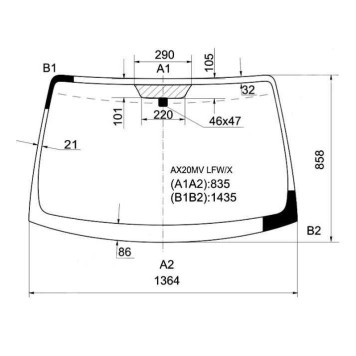 Стекло лобовое в клей TOYOTA RAUM NCZ2# 03- <b>XYG AX20MV LFW/X</b>