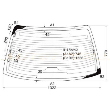 Стекло заднее с обогревом в клей NISSAN SUNNY / SENTRA 4D 98-04 <b>XYG B15 RW/H/X</b>