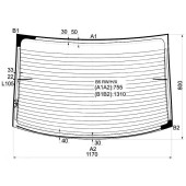 Стекло заднее с обогревом VOLKSWAGEN PASSAT B5 4D SED 97- (молд) <b>XYG B5 RW/H/X</b>