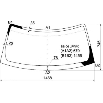 Стекло лобовое в клей TOYOTA bB / DAIHATSU MATERIA / SUBARU DEX 06- <b>XYG BB-06 LFW/X</b>