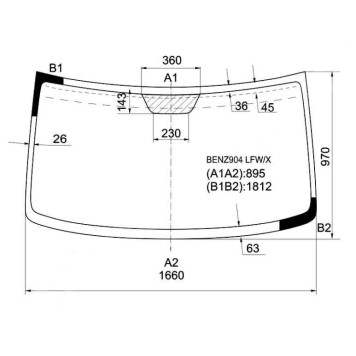 Стекло лобовое в клей MERCEDES BENZ SPRINTER 1995- <b>XYG BENZ904 LFW/X</b>