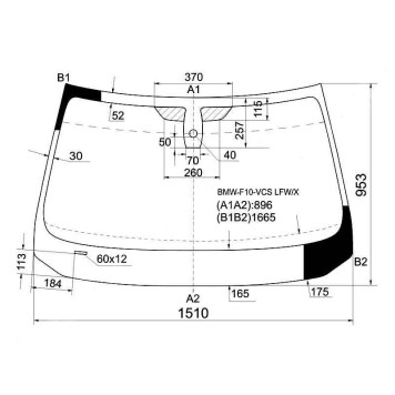 Стекло лобовое в клей BMW 5-SERIES F10 / F11 10- 4 / 5D <b>XYG BMW-F10-VCS LFW/X</b>