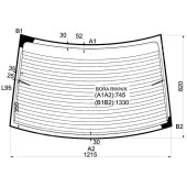 Стекло заднее с обогревом в клей VOLKSWAGEN GOLF IV 3 / 4 / 5D 97-03 / BORA / JETTA 4D 98-06 <b>XYG BORA RW/H/X</b>