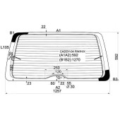 Стекло заднее (крышка багажника) с обогревом VOLKSWAGEN CADDY KOMBI VAN 2004- <b>XYG CADDY-04 RW/H/X</b>