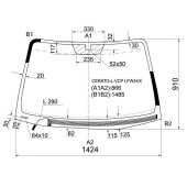 Стекло лобовое с обогревом щеток в клей KIA CERATO 4D SEDAN 2003- <b>XYG CERATO-L-VCP LFW/H/X</b>