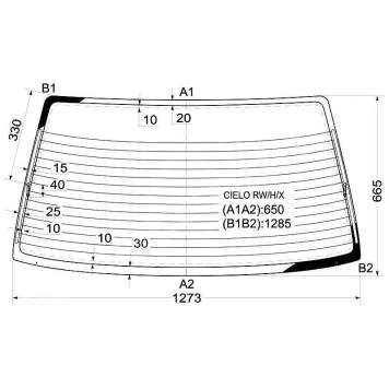 Стекло заднее с обогревом в клей DAEWOO NEXIA 95-16 <b>XYG CIELO RW/H/X</b>