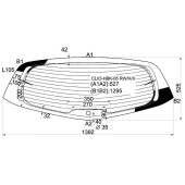 Стекло заднее (крышка багажника) с обогревом RENAULT CLIO III 3D / 5D HBK 2005- <b>XYG CLIO-HBK-05 RW/H/X</b>