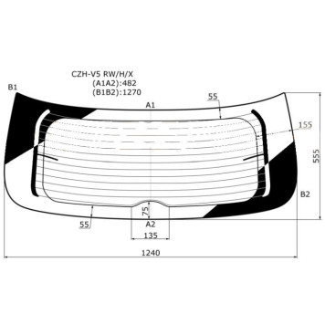 Стекло заднее (крышка багажника) в клей BRILLIANCE V5 5D 12- <b>XYG CZH-V5 RW/H/X</b>