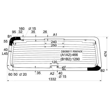 Стекло заднее (крышка багажника) с обогревом JEEP GRAND CHEROKEE 4D UTILITY 1993-1998 <b>XYG DB08811 RW/H/X</b>