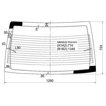 Стекло заднее с обогревом FORD FOCUS I 98-04 4D <b>XYG DB09532 RW/H/X</b>