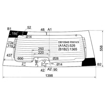Стекло заднее (крышка багажника) с обогревом FORD EXPLORER 4D UTILITY 2006-2008 <b>XYG DB10948 RW/H/X</b>