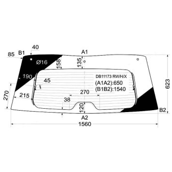 Стекло заднее (крышка багажника) с обогревом CHEVROLET SUBURBAN / TAHOE 07- / GMC YUKON 06- / CADILLAC ES <b>XYG DB11173 RW/H/X</b>