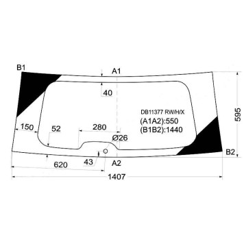 Стекло заднее (крышка багажника) с обогревом CHRYSLER TOWN & COUNTRY / CARAVAN MINI VAN 2008- <b>XYG DB11377 RW/H/X</b>