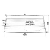 Стекло заднее (крышка багажника) с обогревом MITSUBISHI DELICA VAN WAGON 86-94 <b>XYG DE03 RW/H</b>