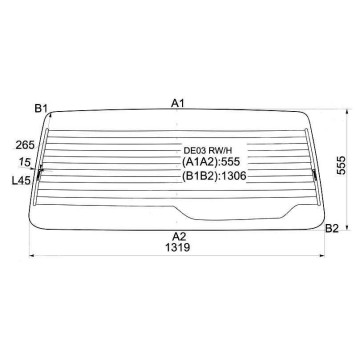 Стекло заднее (крышка багажника) с обогревом MITSUBISHI DELICA VAN WAGON 86-94 <b>XYG DE03 RW/H</b>