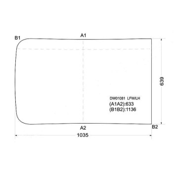 Стекло лобовое левая половинка Mack CH600 Conventional Cab 89-09 <b>XYG DW01081 LFW/LH</b>