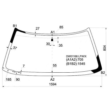 Стекло лобовое в клей CHEVROLET BLAZER 4DOOR / 2DOOR PICKUP 1995-2005 <b>XYG DW01168 LFW/X</b>