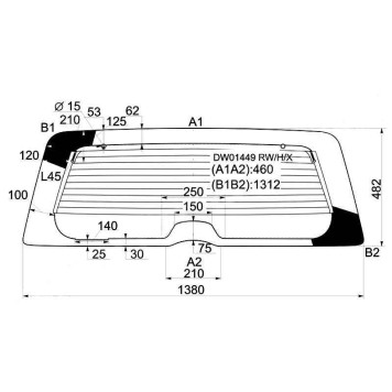 Стекло заднее (крышка багажника) с обогревом JEEP LIBERTY / JEEP CHEROKEE 02-07 <b>XYG DW01449 RW/H/X</b>