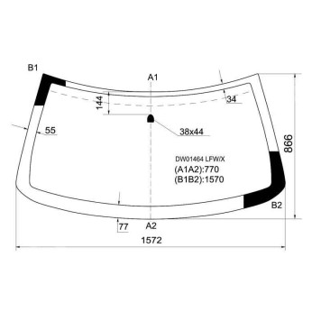 Стекло лобовое в клей JEEP GRAND CHEROKEE 99-2002 (без дд) <b>XYG DW01464 LFW/X</b>