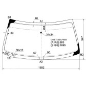 Стекло лобовое в клей FORD EXPEDITION / NAVIGATOR 4D UTILITY 2003- <b>XYG DW01482 LFW/X</b>