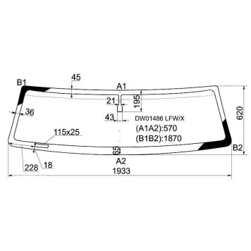 Стекло лобовое в клей HUMMER H2 4D UTILITY 2003- <b>XYG DW01486 LFW/X</b>