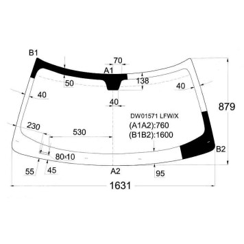 Стекло лобовое в клей CHRYSLER 300C 4D SEDAN 2005-\DODGE MAGNUM 2005- <b>XYG DW01571 LFW/X</b>