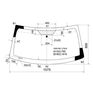 Стекло лобовое в клей JEEP GRAND CHEROKEE 4D UTILITY 2005- <b>XYG DW01591 LFW/X</b>