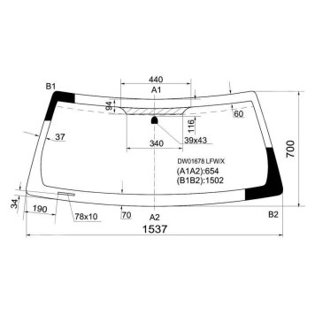 Стекло лобовое в клей JEEP LIBERTY 2001-2007 <b>XYG DW01678 LFW/X</b>
