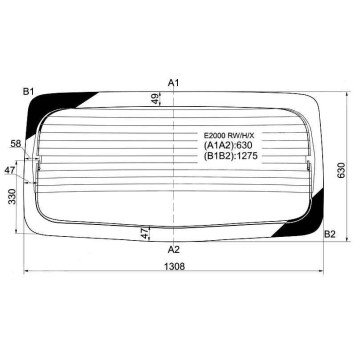 Стекло заднее (крышка багажника) с обогревом в клей (ровный низ) MAZDA BONGO BRAWNY 00- <b>XYG E2000 RW/H/X</b>