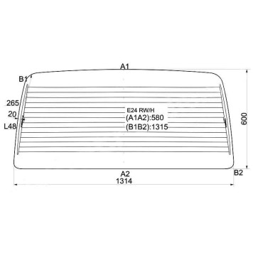 Стекло заднее (крышка багажника) с обогревом NISSAN CARAVAN / URVAN VAN BUS 86-97 <b>XYG E24 RW/H</b>