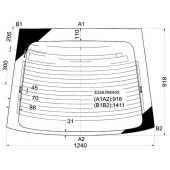 Стекло заднее (крышка багажника) с обогревом MITSUBISHI GALANT 87-92 5D HBK <b>XYG E33A RW/H/X</b>