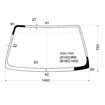 Стекло лобовое в клей MITSUBISHI GALANT 87-92 4D <b>XYG E35A LFW/X</b>
