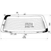 Стекло заднее (крышка багажника) с обогревом в клей TOYOTA STARLET 3 / 5D HB 90-96 <b>XYG EP80 RW/H/X</b>