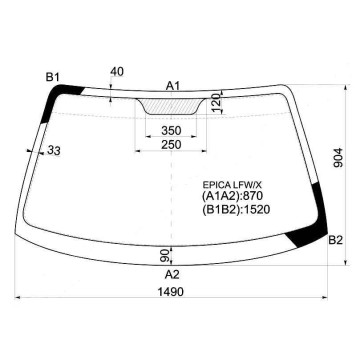 Стекло лобовое в клей DAEWOO EVANDA / MAGNUS / TOSCA / EPICA / VERONA 01- <b>XYG EPICA LFW/X</b>