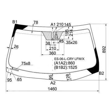 Стекло лобовое в клей LEXUS ES350 06-Full View Roof Version <b>XYG ES-06-L-CRY LFW/X</b>