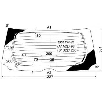 Стекло заднее (крышка багажника) с обогревом в клей DAIHATSU ESSE 05-11 <b>XYG ESSE RW/H/X</b>