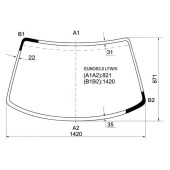 Стекло лобовое в клей MAZDA MX-3 / EUNOS PRESSO COUPE 91- <b>XYG EUNOS3.0 LFW/X</b>