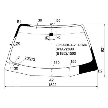 Стекло лобовое в клей MAZDA MILLENIA SEDAN (EUNOS 800) 93- (XEDOS9) <b>XYG EUNOS800-L-VP LFW/X</b>