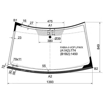 Стекло лобовое в клей SKODA FABIA II / ROOMSTER 2007- <b>XYG FABIA-II-VCP LFW/X</b>