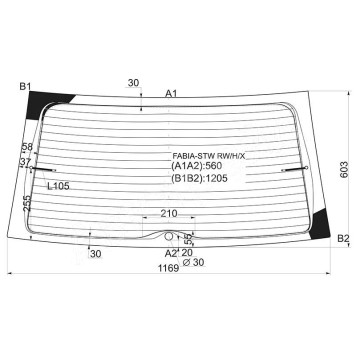 Стекло заднее (крышка багажника) с обогревом SKODA FABIA ESTATE 5D WGN 2000- <b>XYG FABIA-STW RW/H/X</b>