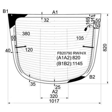 Стекло заднее (крышка багажника) с обогревом AUDI TT 98-06 <b>XYG FB20790 RW/H/X</b>